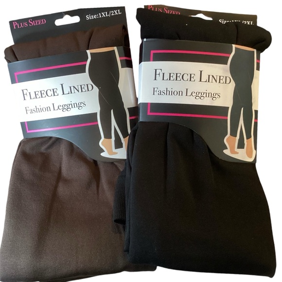 - 🌸PLUS SIZE 2 Pairs of Gold Medal Fleece Lined Leggings 1X/2X - Picture 6 of 6